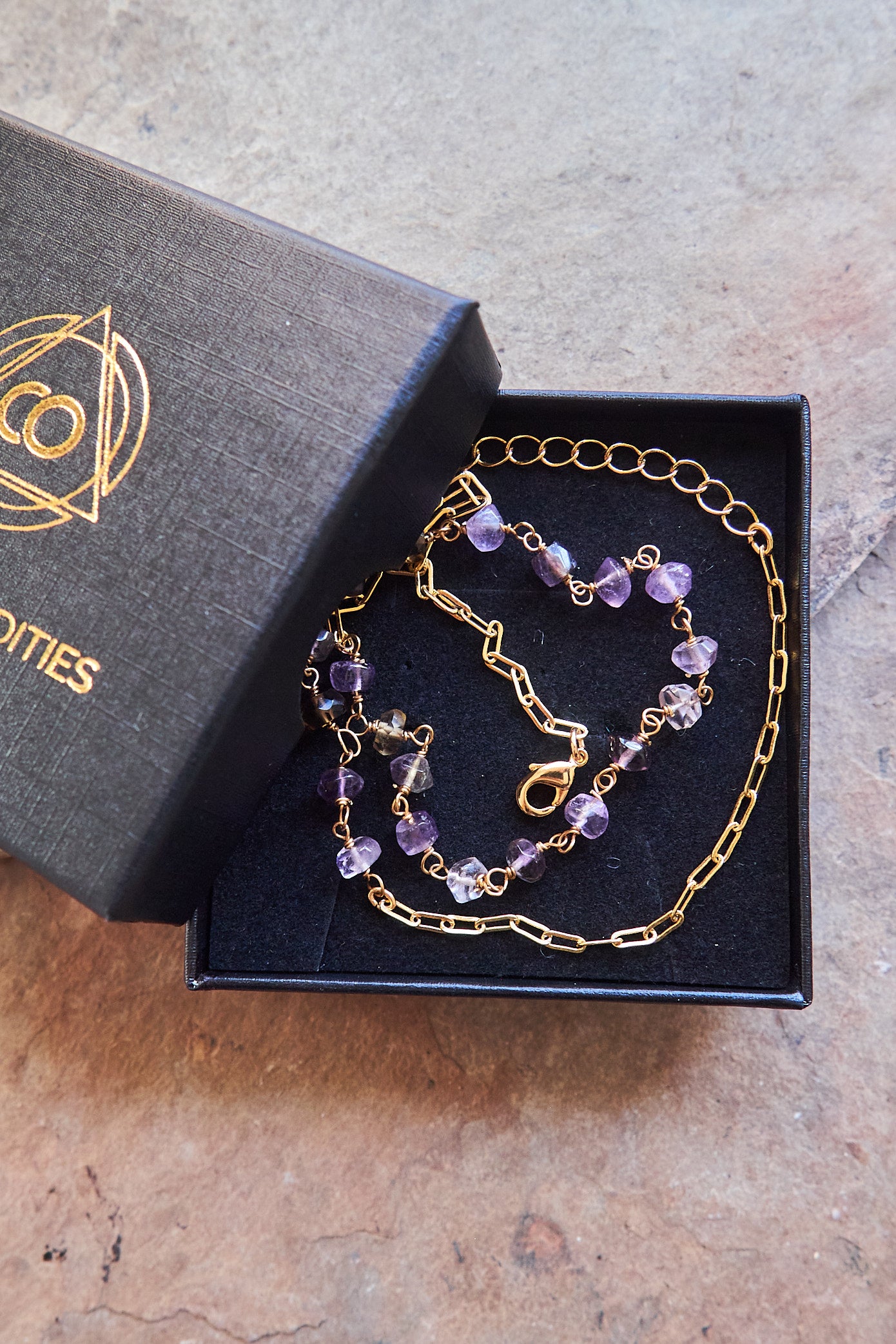 Raw Amethyst choker necklace