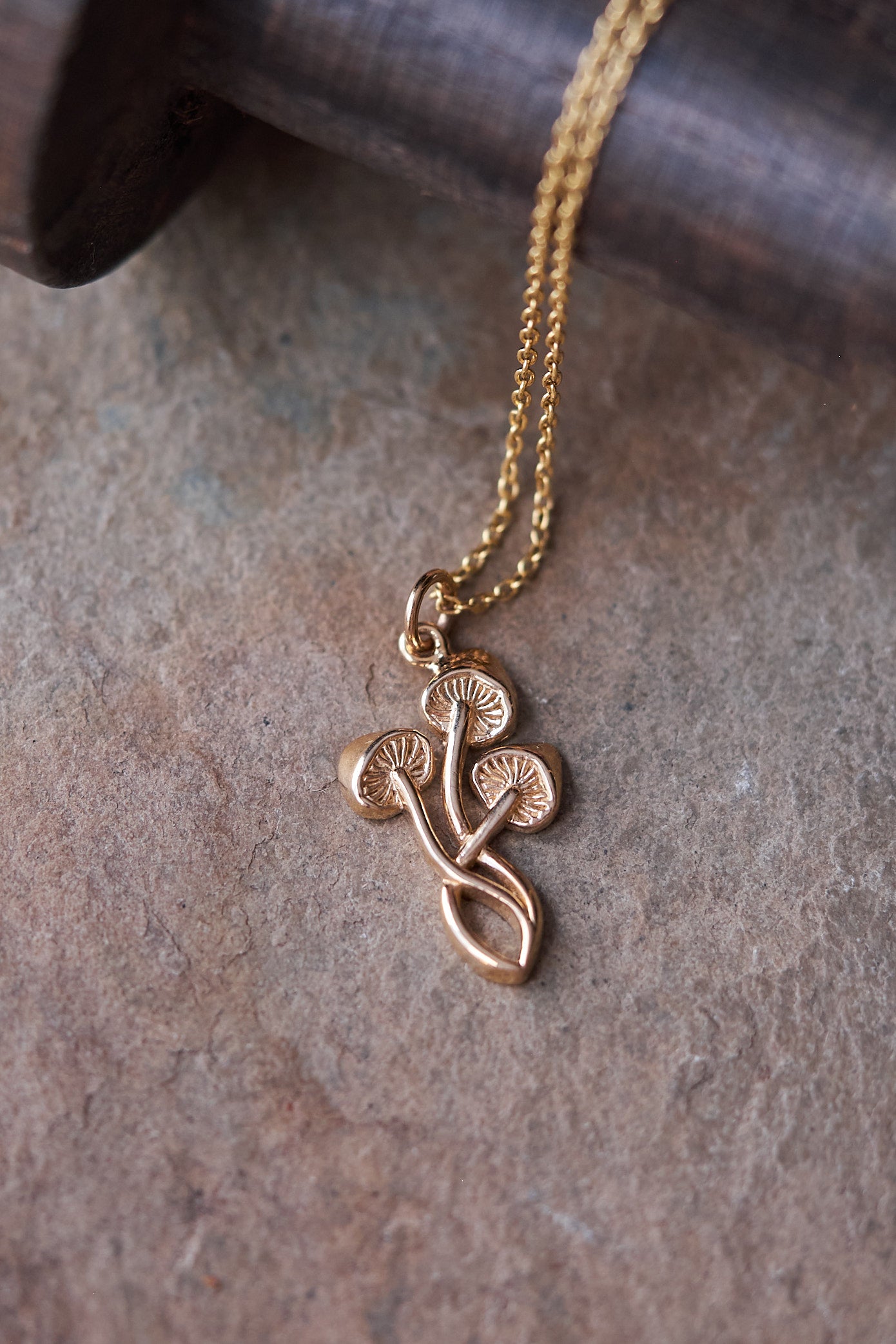 Forager Mushroom cluster Necklace: Gold or Silver