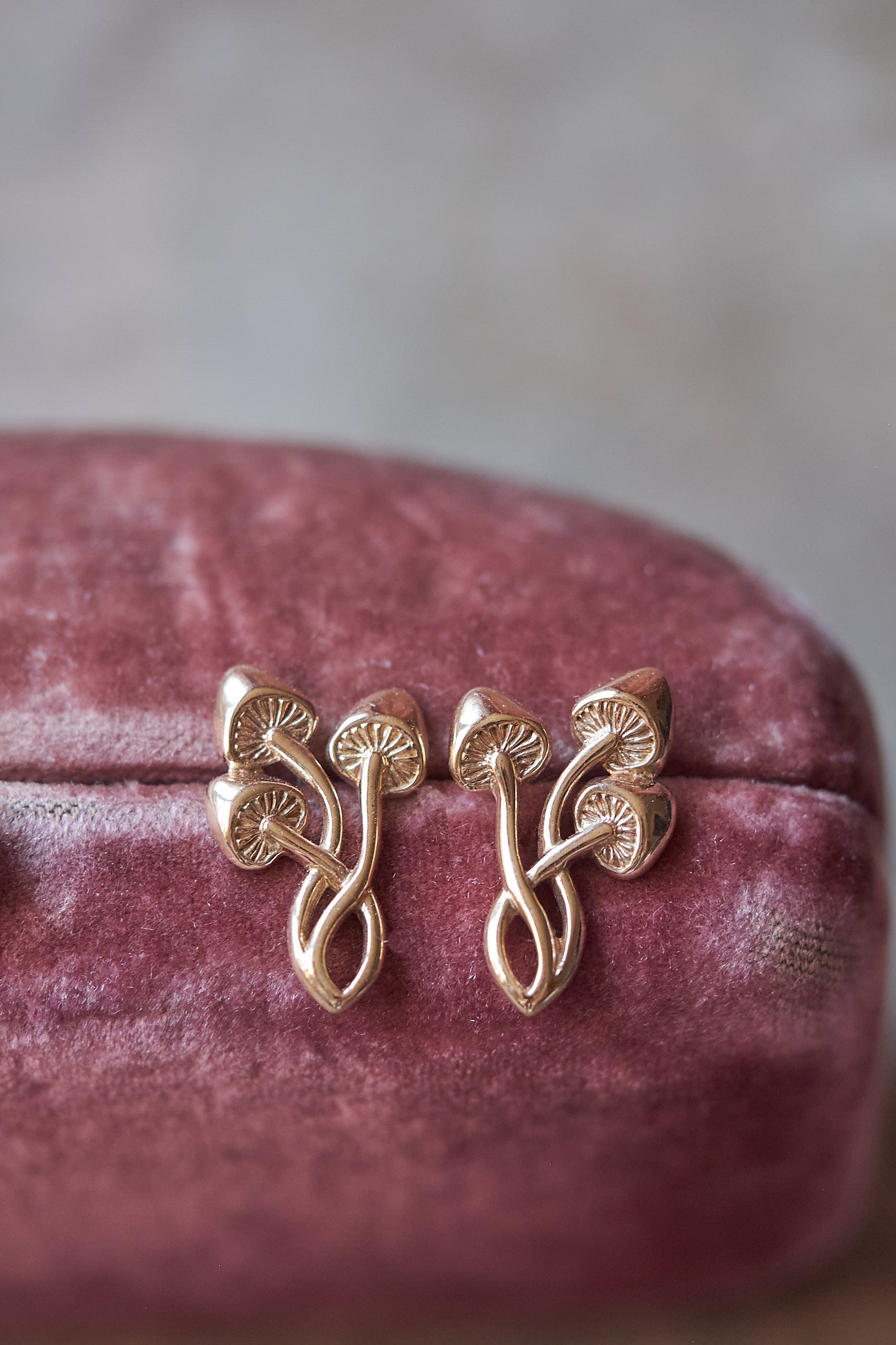Forager Mushroom Cluster Earrings in Bronze or Silver