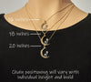 Crescent moon and mushroom necklace length options
