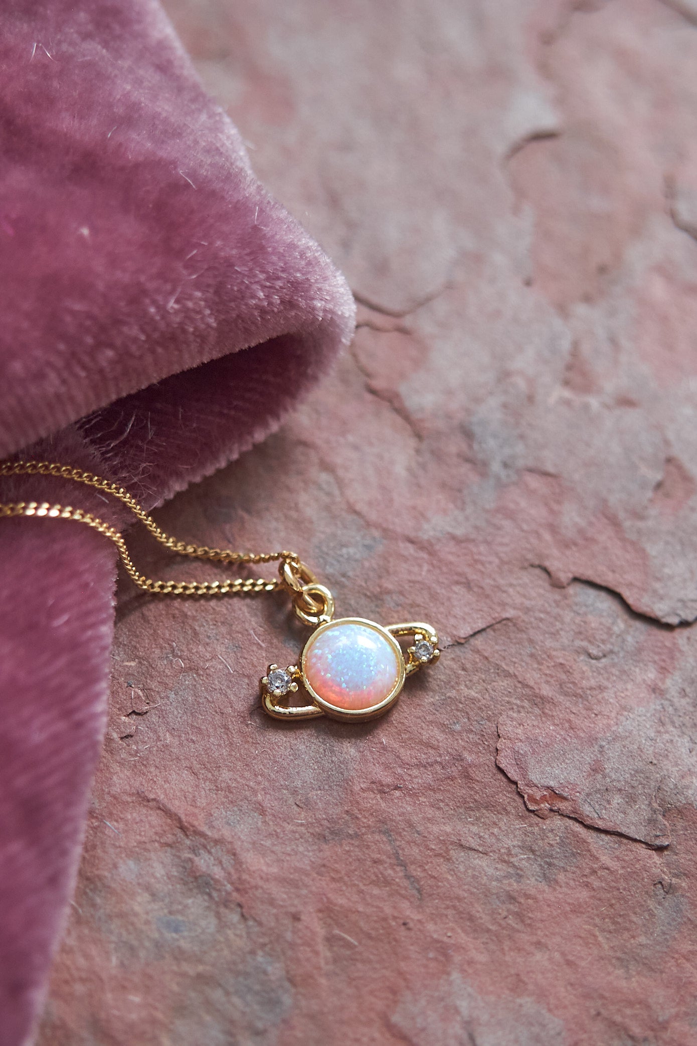 Saturn Opal Necklace