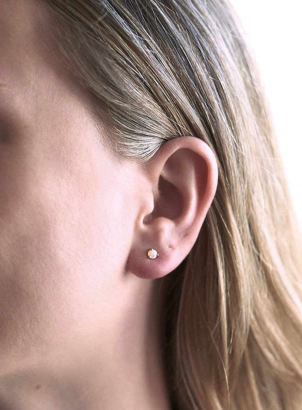Teeny opal stud earrings