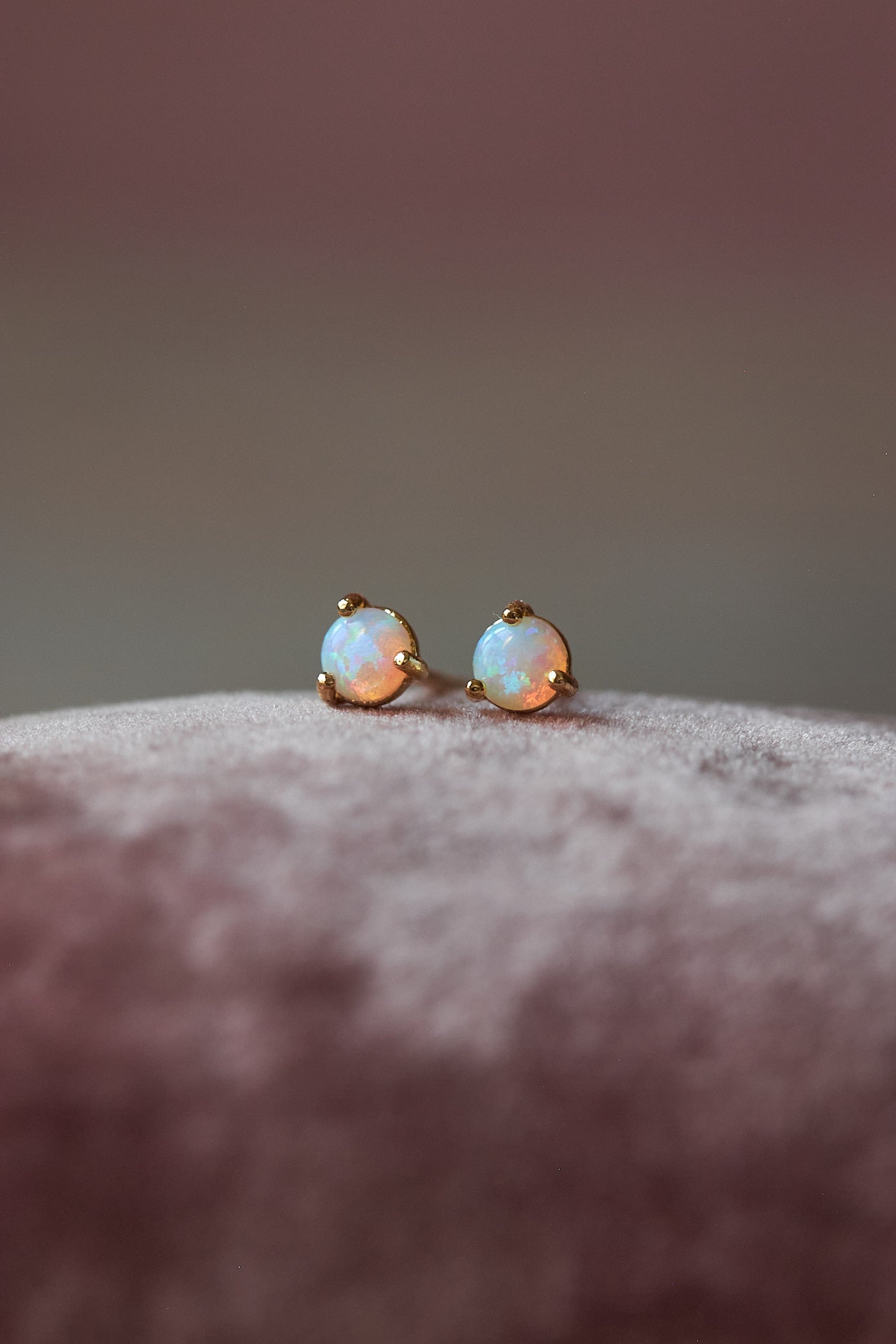 Teeny opal stud earrings