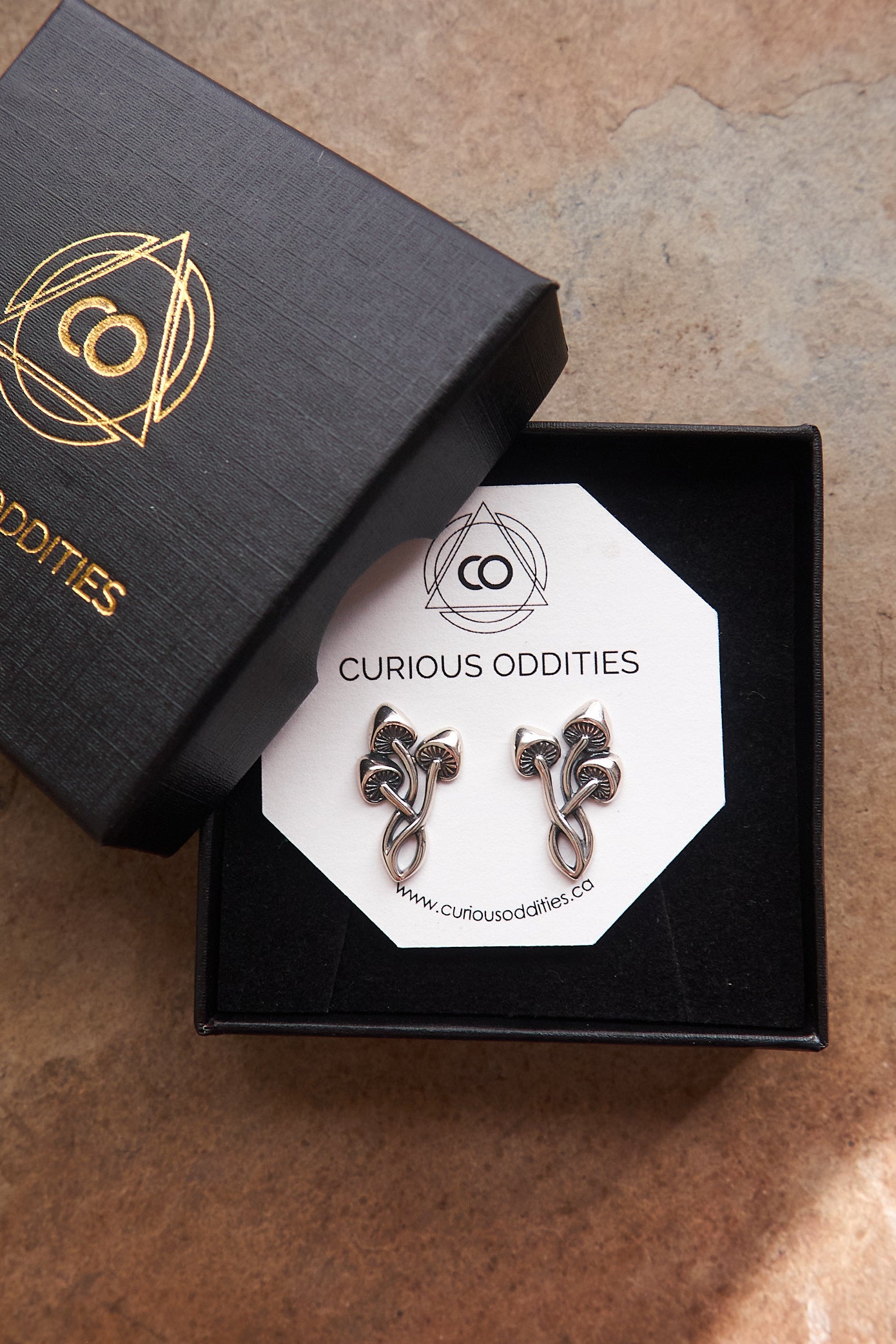 Forager Mushroom Cluster Earrings in Bronze or Silver
