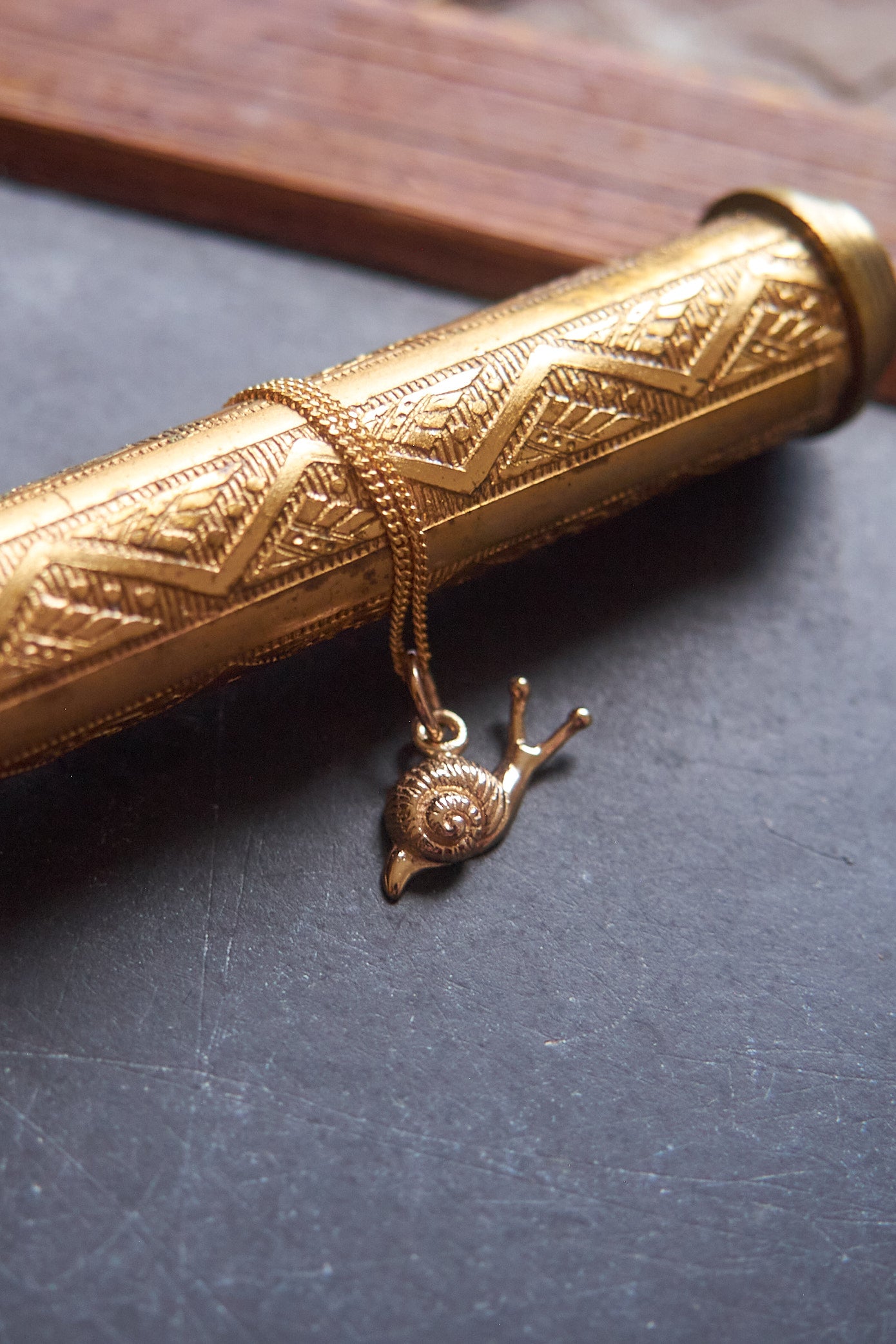 Cute Tiny Snail Necklace: Bronze or Silver