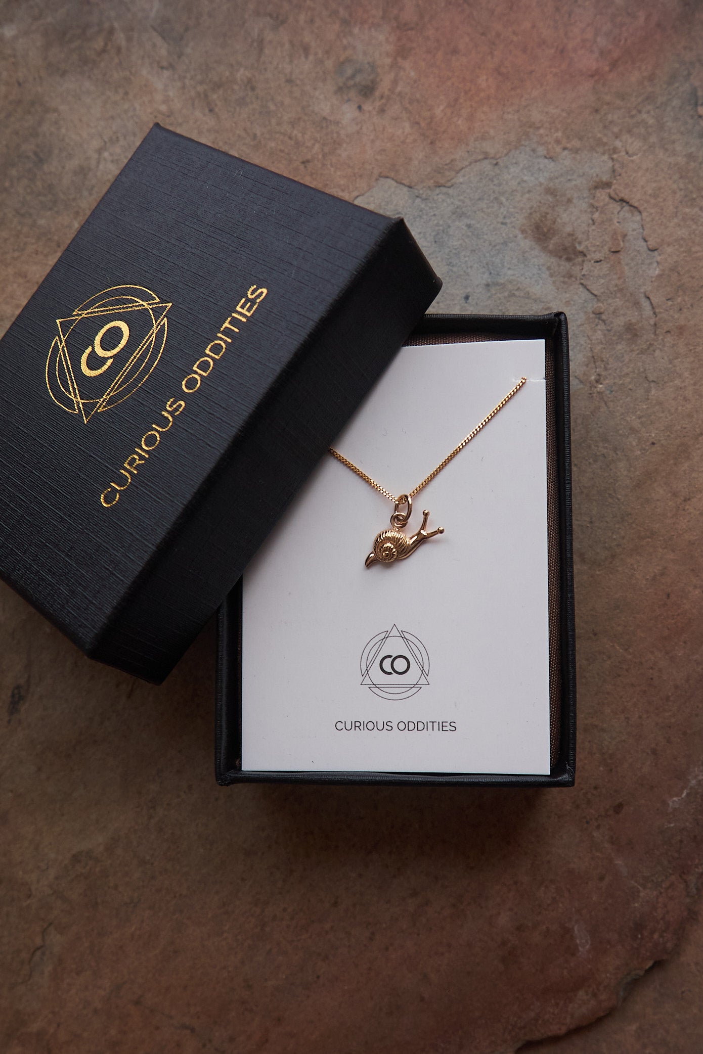 Cute Tiny Snail Necklace: Bronze or Silver