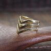 Modern 3 chevron brass ring
