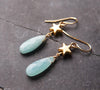 Blue amazonite star drop earrings