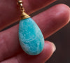 Aquamarine amazonite stone necklace
