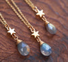 Labradorite star drop necklace