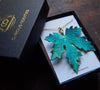 Handmade turquoise maple leaf necklace 
