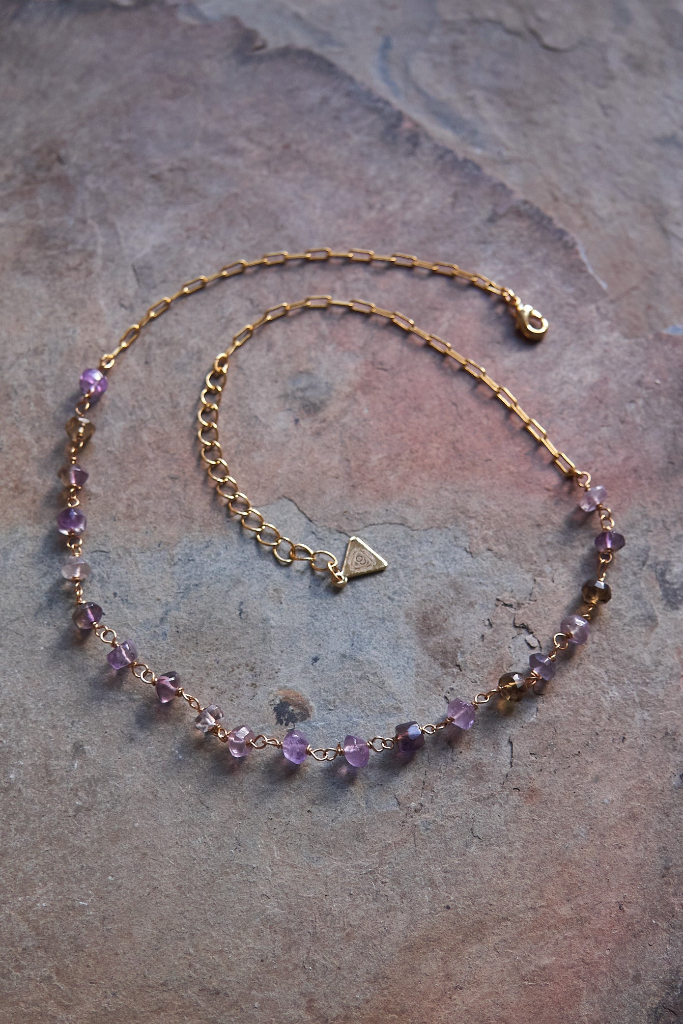 Raw Amethyst choker necklace