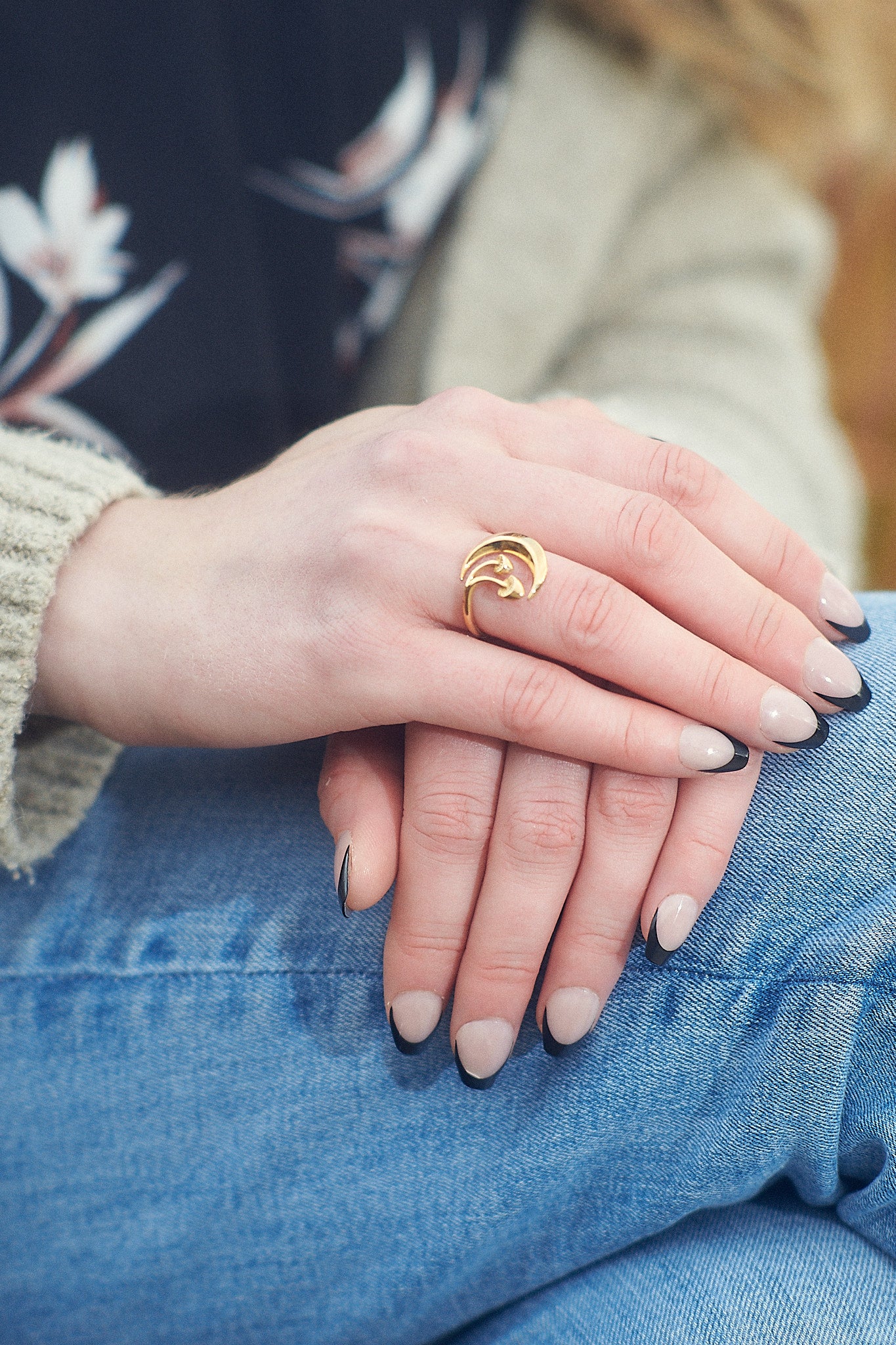 Forager Moon & Mushroom Bronze Ring