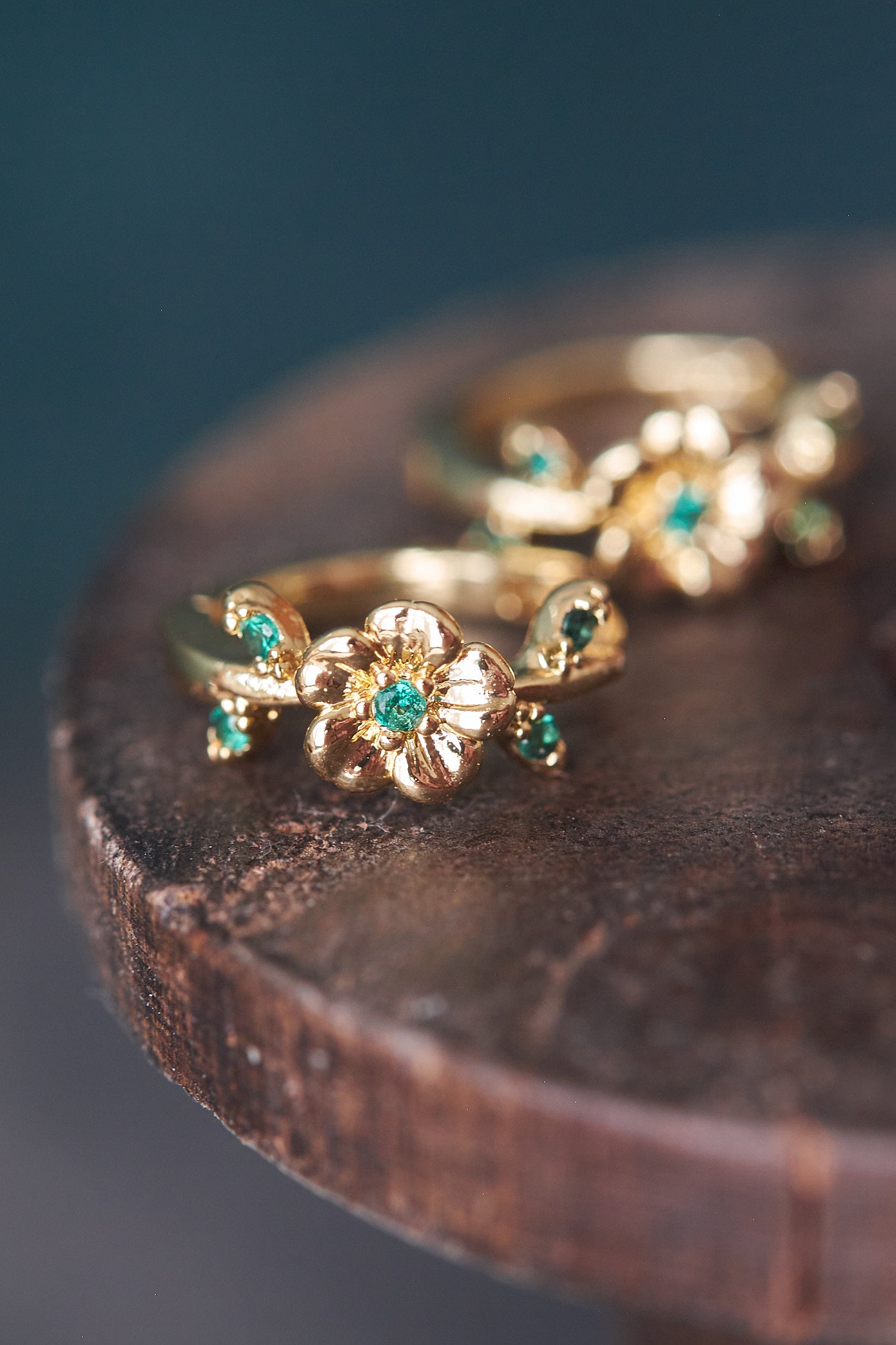 Wild Rose Huggie Earrings