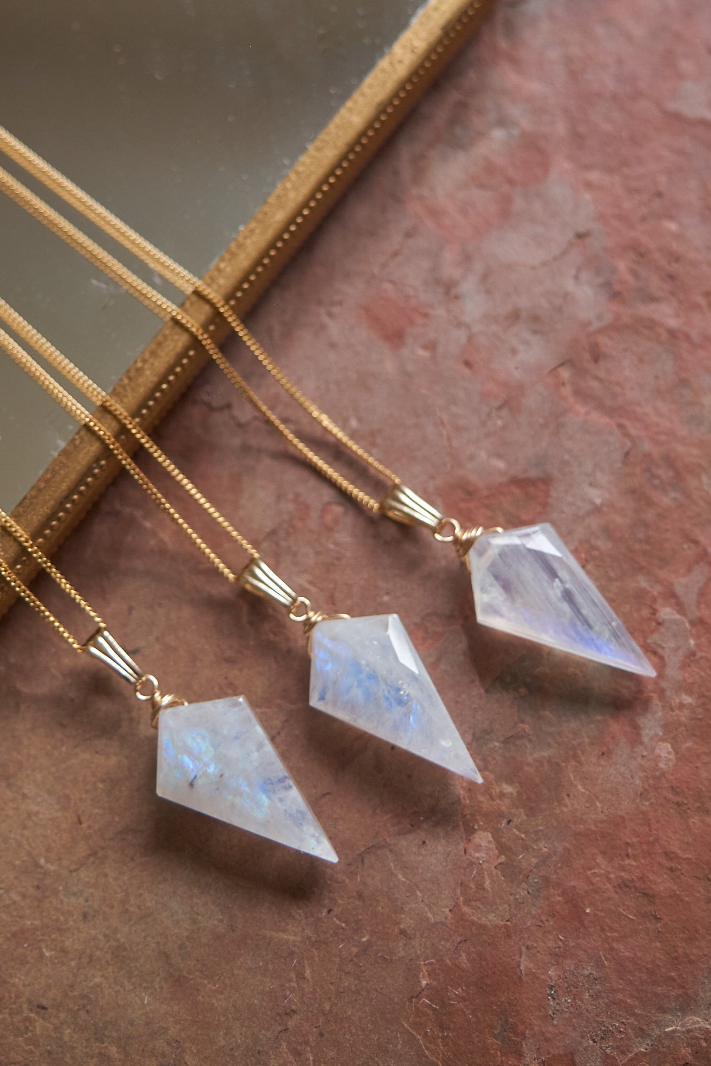 Moonstone dagger necklace