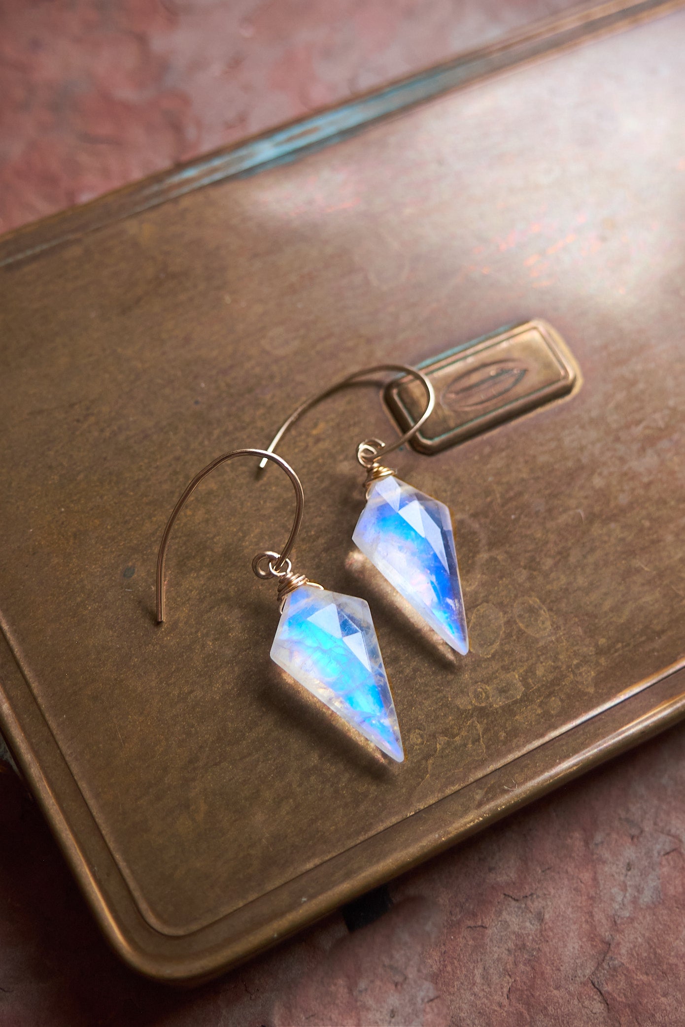 Moonstone dagger earrings