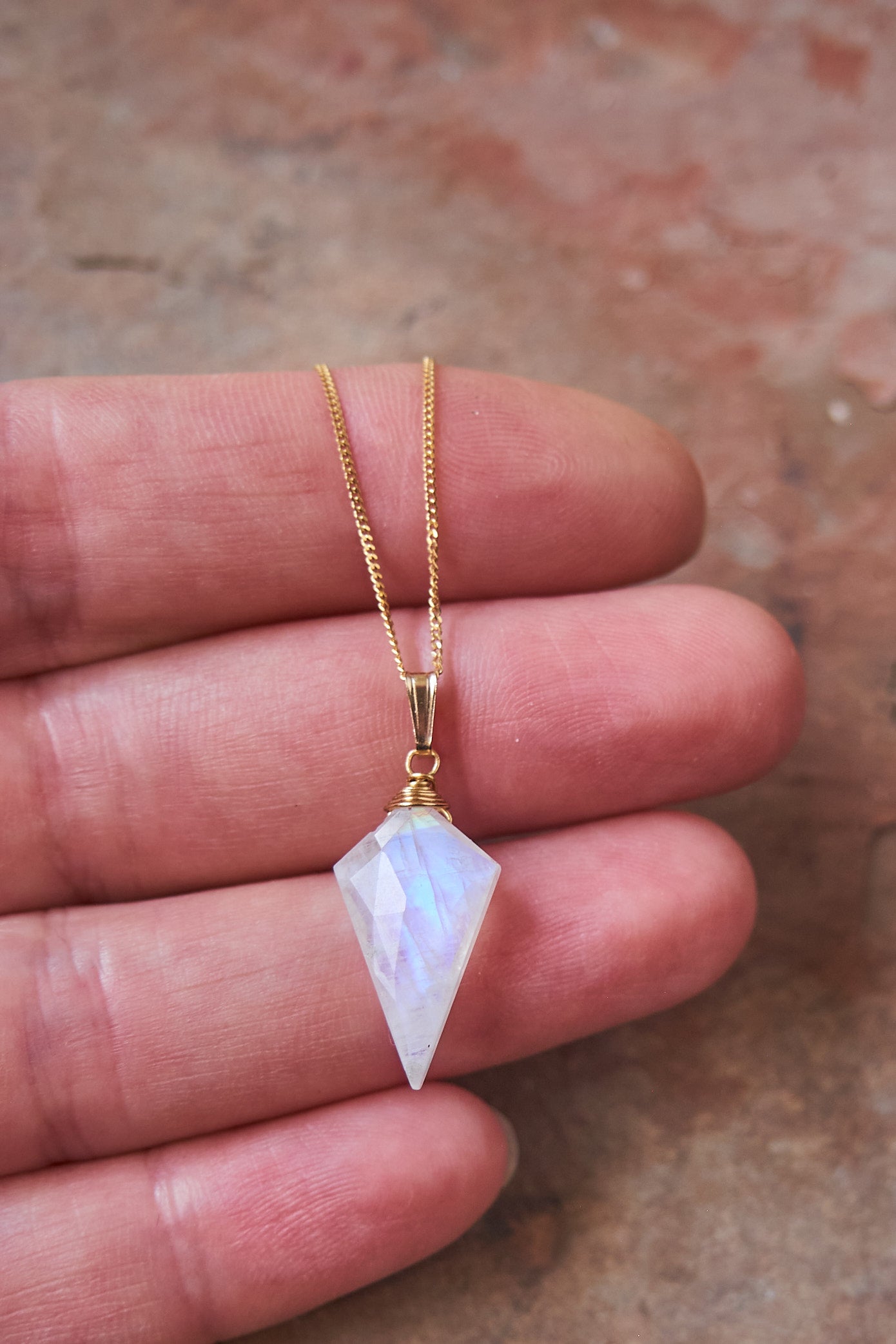 Moonstone dagger necklace