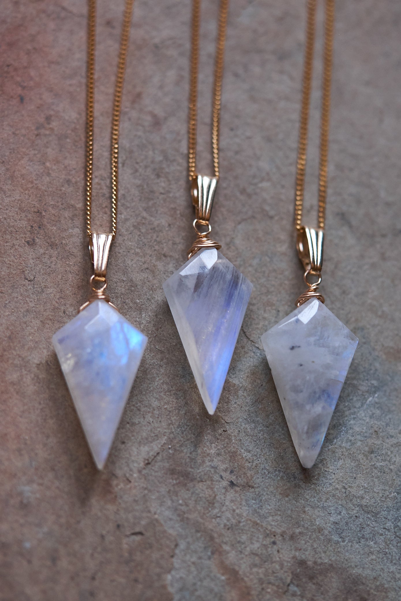 Moonstone dagger necklace