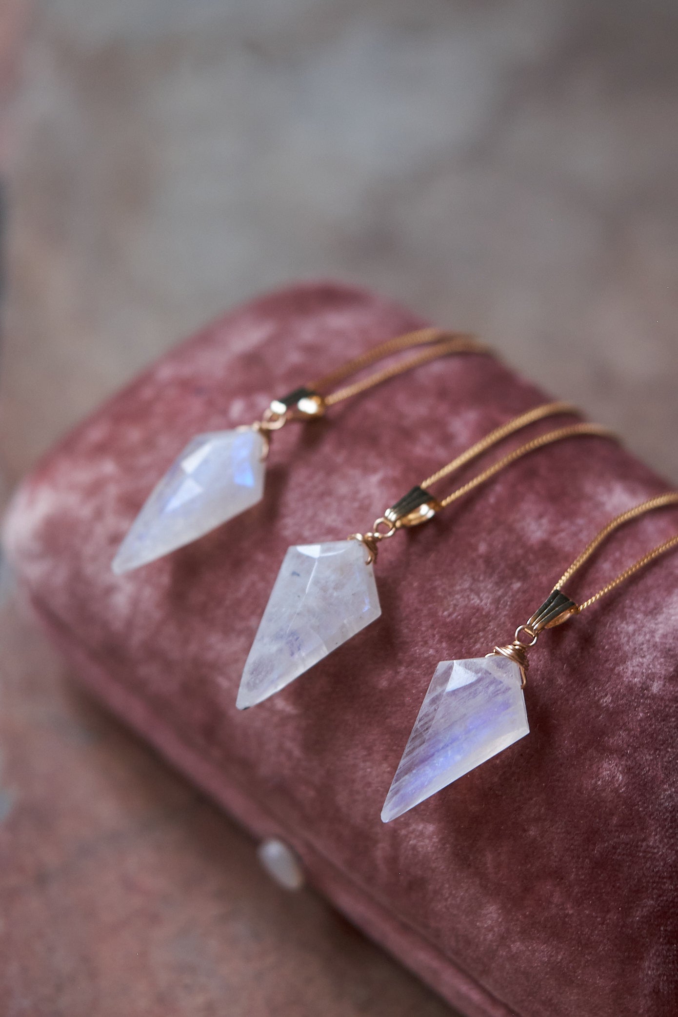 Moonstone dagger necklace