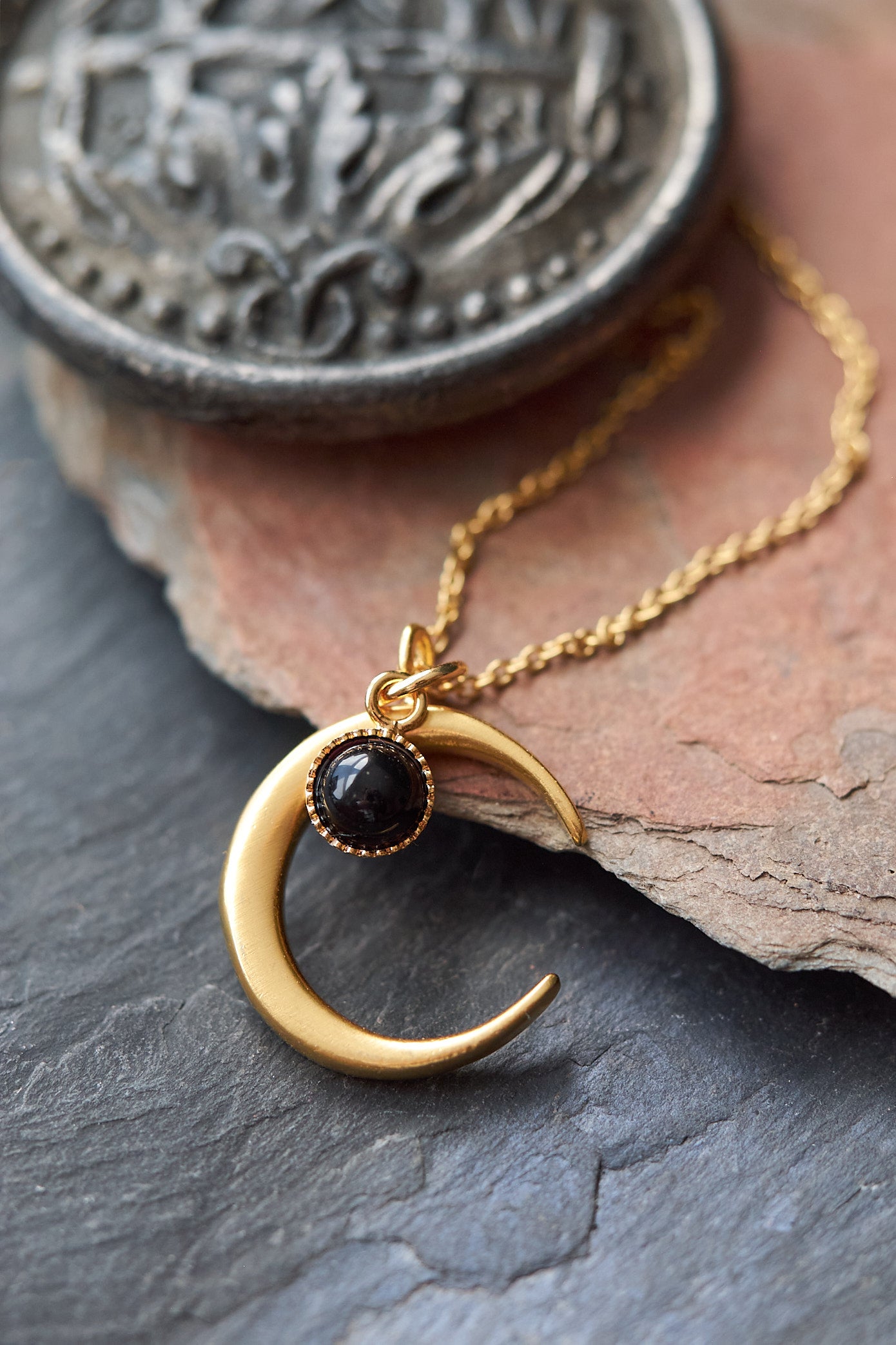 Onyx Moon Necklace