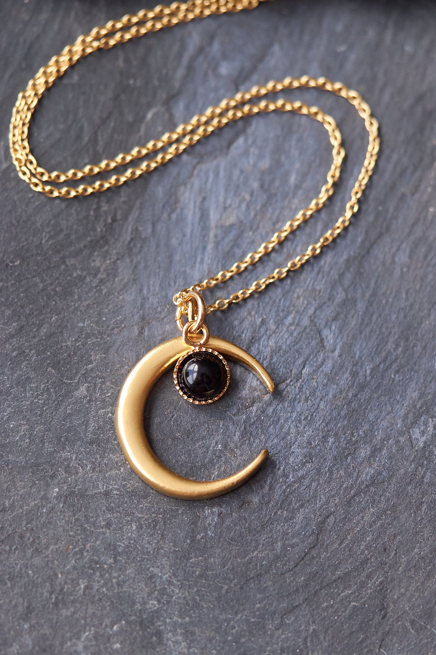 Onyx Moon Necklace