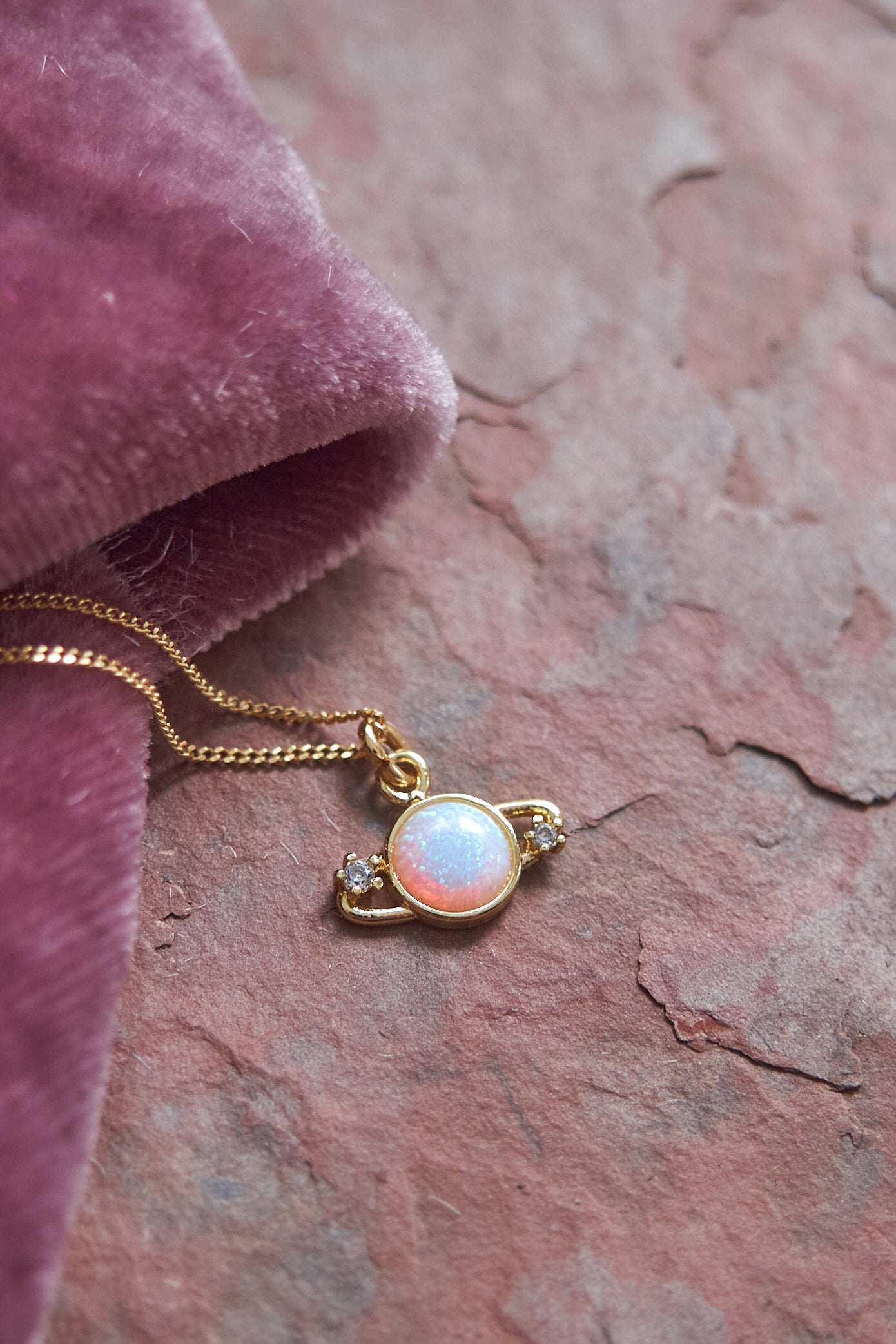 Saturn Opal Necklace