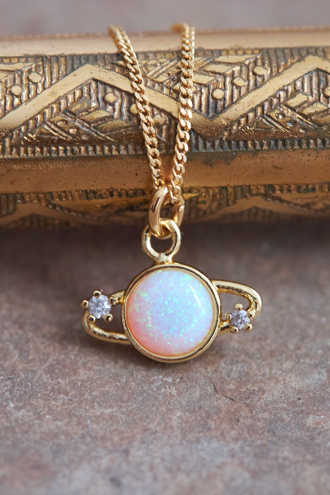 Saturn Opal Necklace