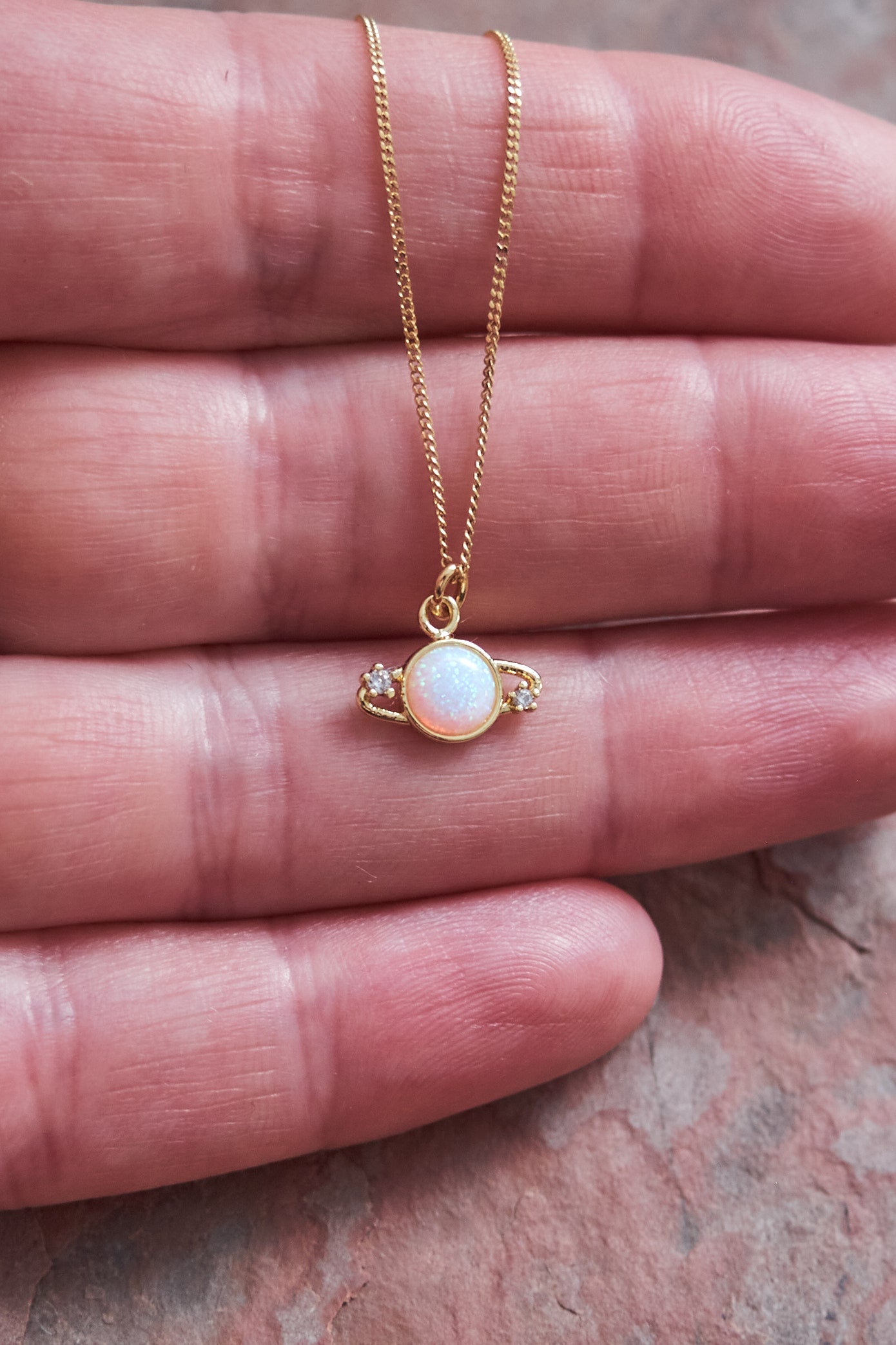 Saturn Opal Necklace