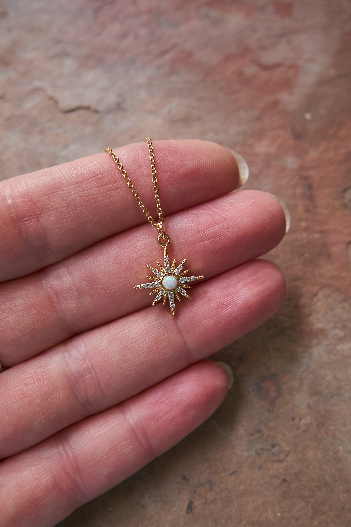 North star opal necklace