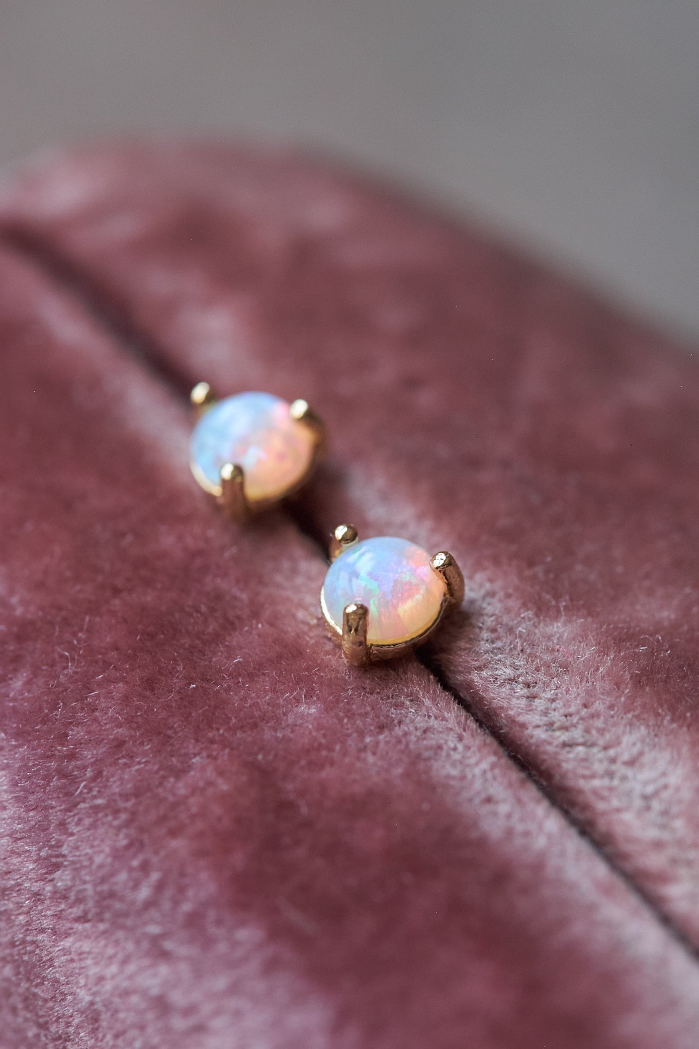 Teeny opal stud earrings