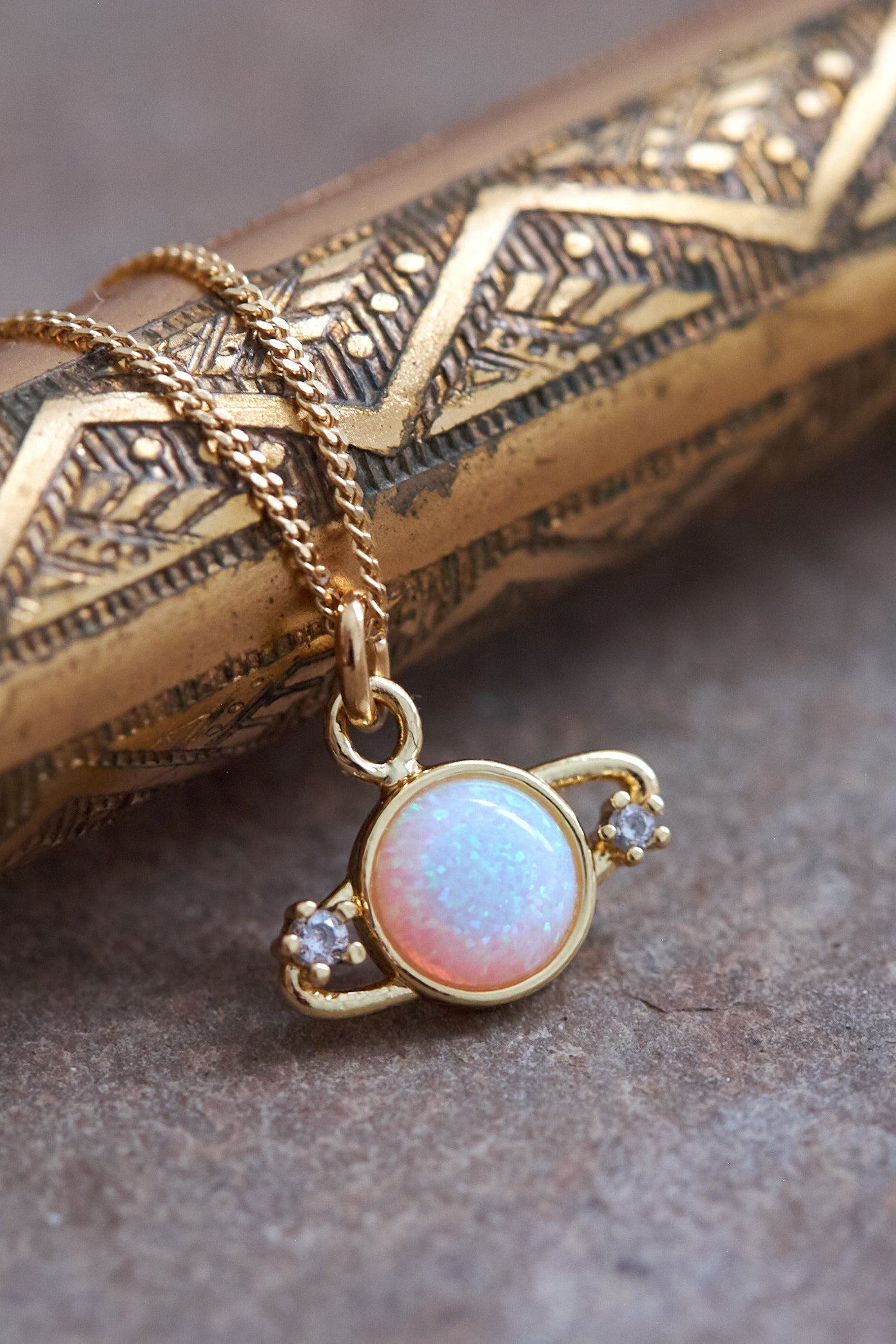 Saturn Opal Necklace