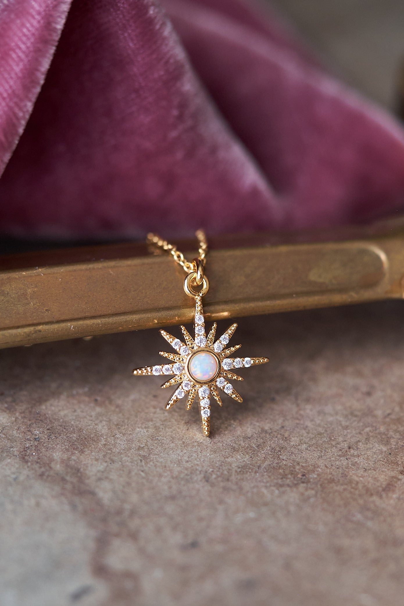 North star opal necklace