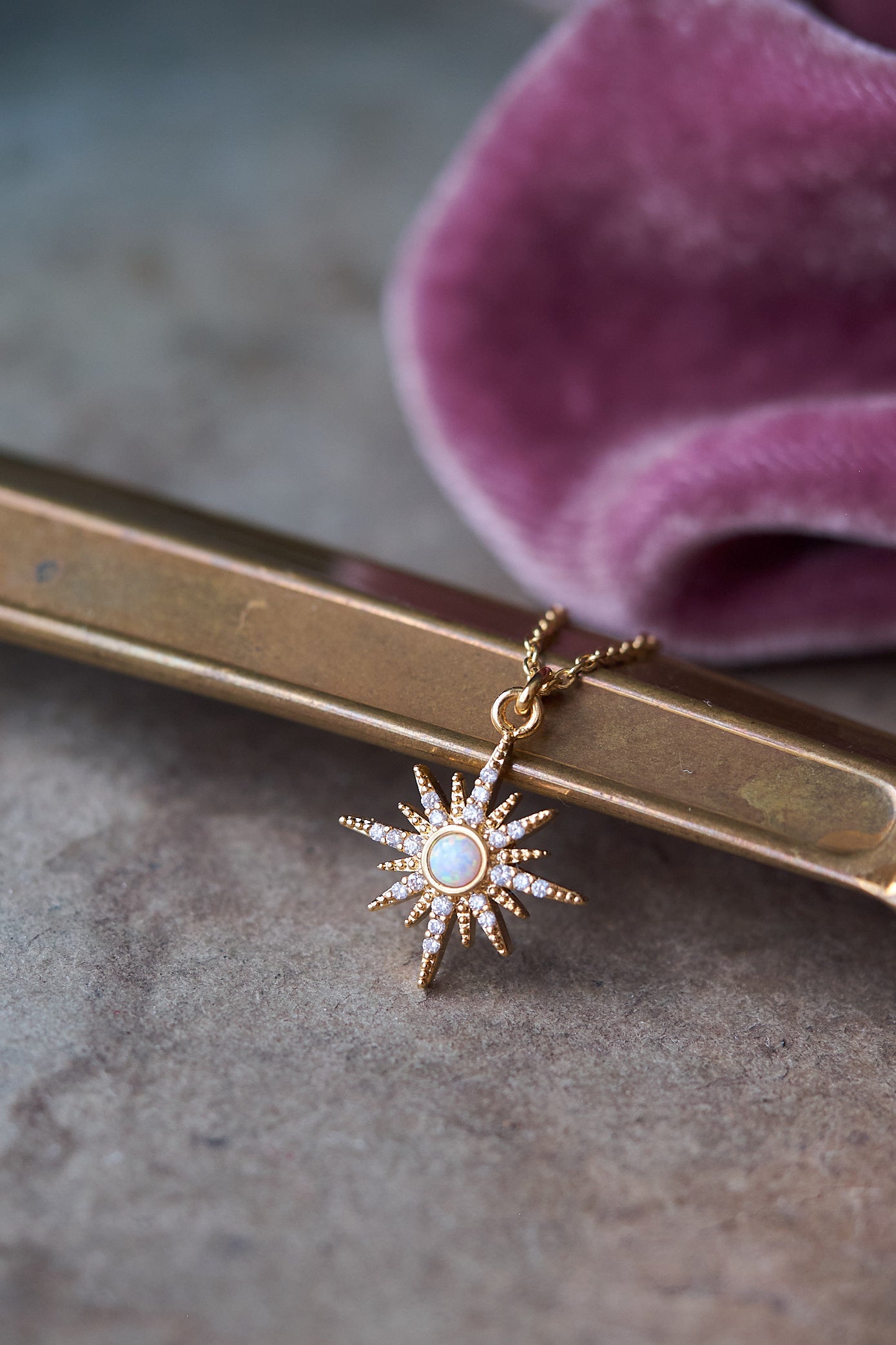 North star opal necklace