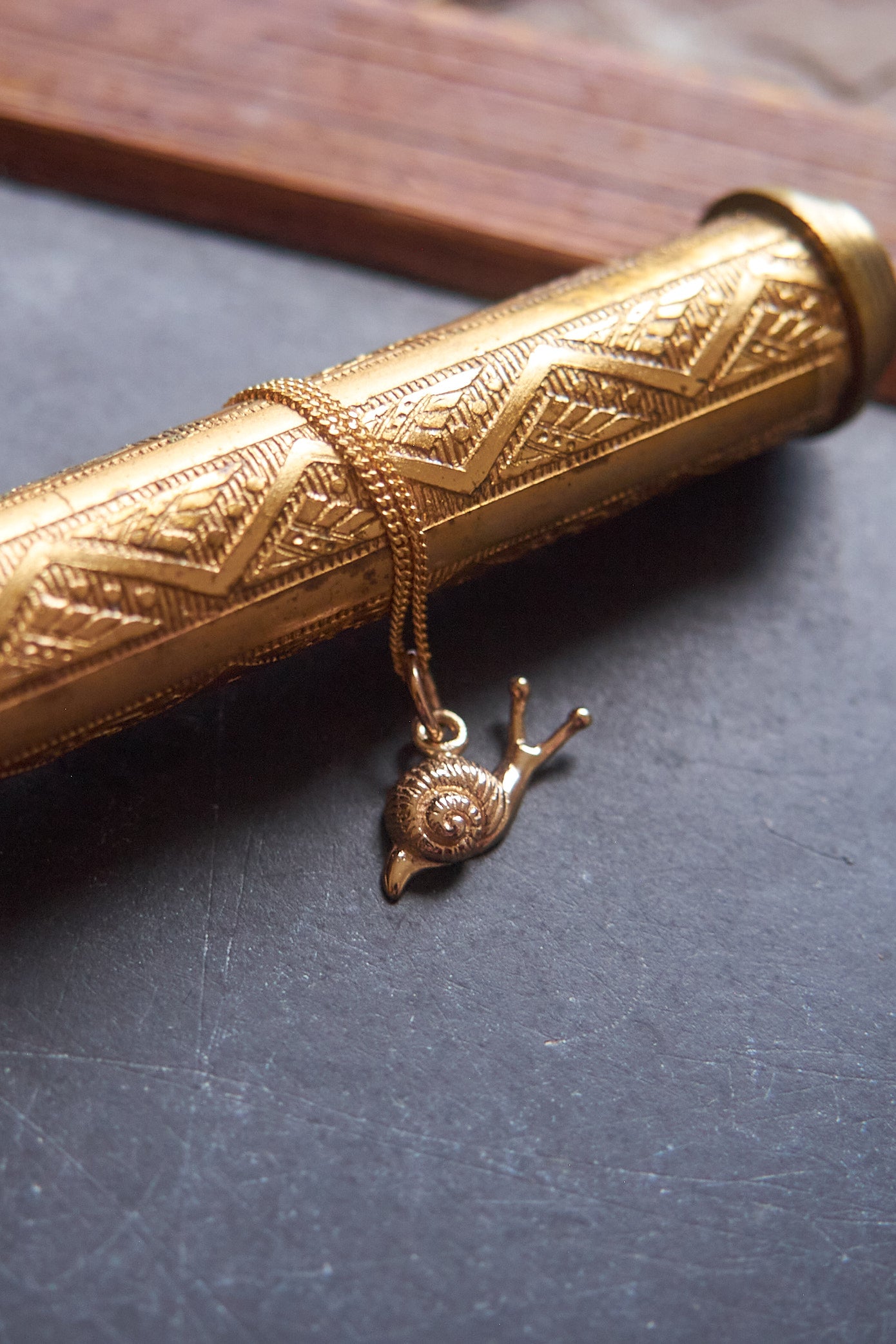 Cute Tiny Snail Stud Necklace: Bronze or Silver