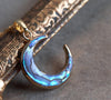 Gold and abalone shell crescent moon necklace 