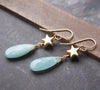 Blue amazonite star drop earrings
