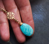 Turquoise and gold gemstone pendant 