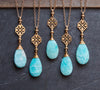Long filigree style turquoise gemstone jewelry