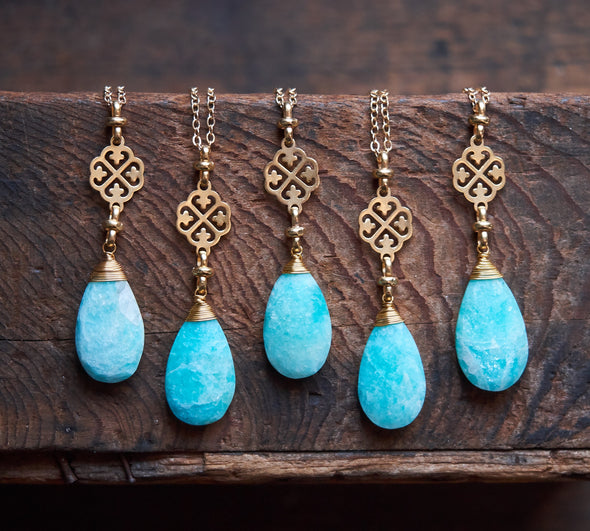 Turquoise handmade amazonite necklace
