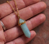 Aqua amazonite stone handmade necklace