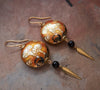 Vintage cloisonne enamel dangle earrings