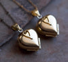 4 picture photo locket necklaces in gold or brass