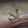 Gold plated adjustable infinity ring