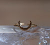 Dainty gold witchy moon ring