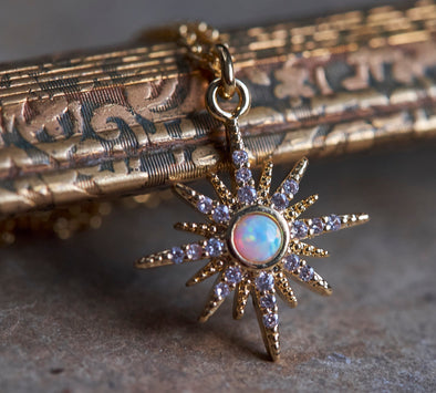 Opal and crystal celestial jewelry