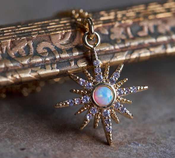 Opal and crystal celestial jewelry
