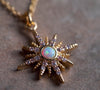 Opal gold celestial star necklace