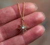 Opal gold star necklace