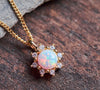 Dainty opal sun necklace