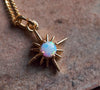 Delicate gold opal star necklace